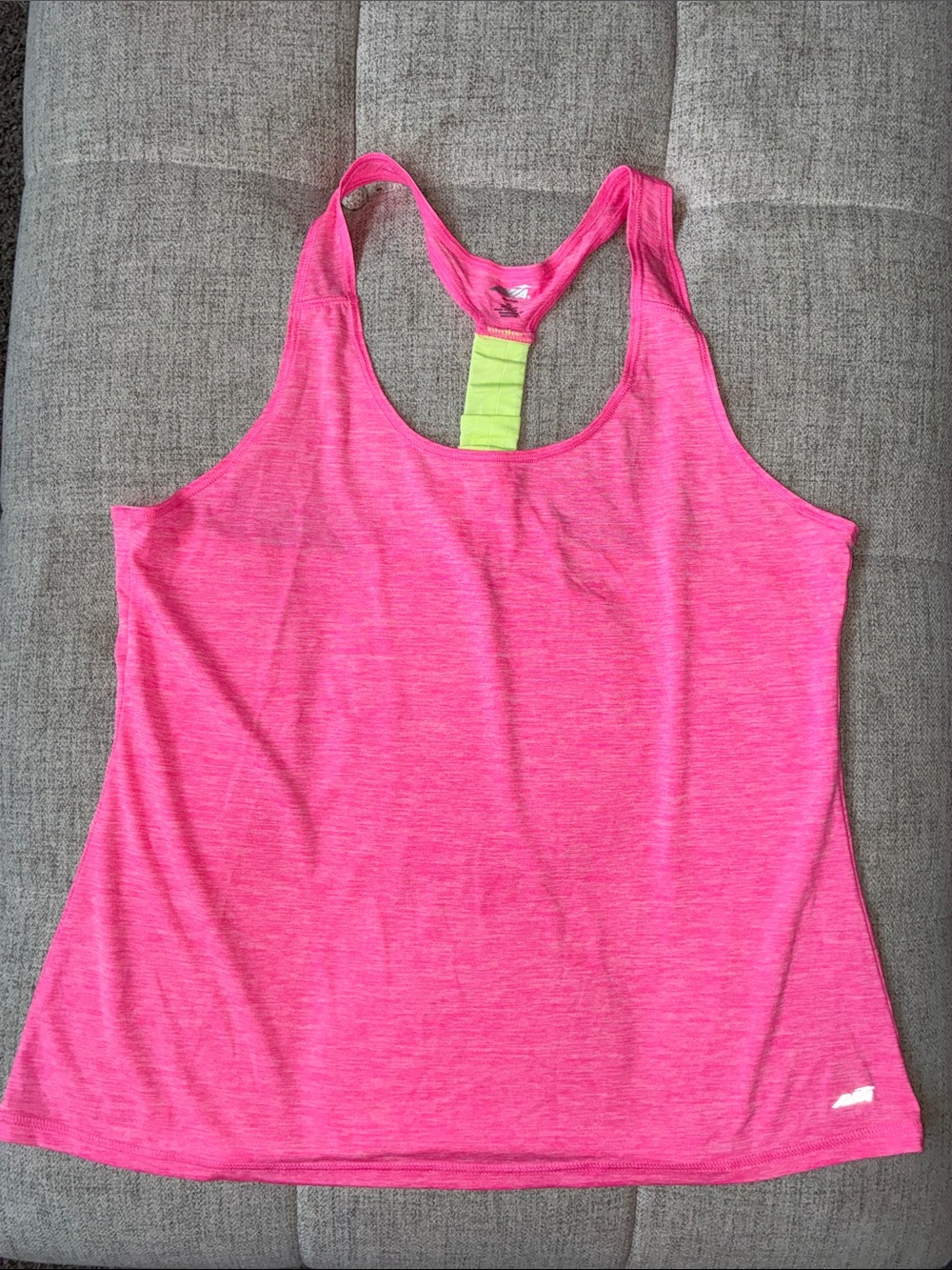 Avia Hot Pink Racerback Tank with Neon Lime Back Strap